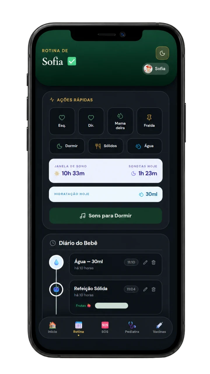 Tela real do modo madrugada do Imuninho